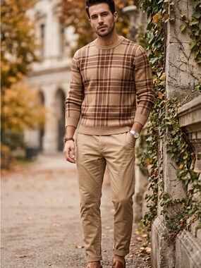 Zara Men's Khaki Slim Chinos - Light Beige